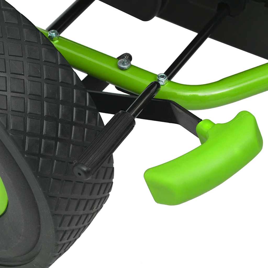 Pedal go-kart with adjustable seat, green