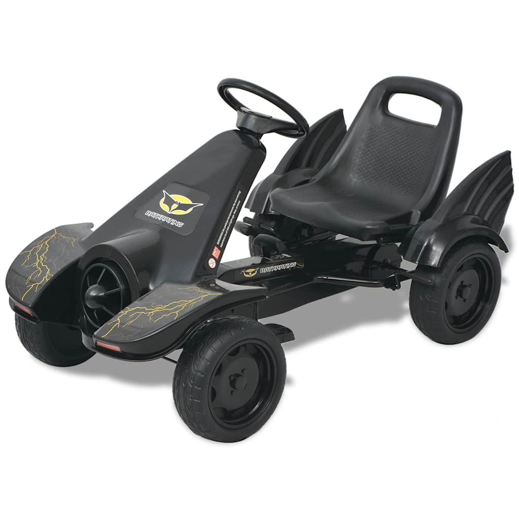 Pedal go-kart with adjustable seat, black