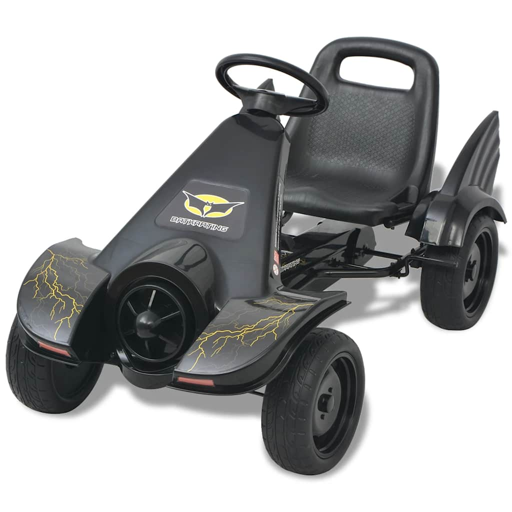 Pedal go-kart with adjustable seat, black