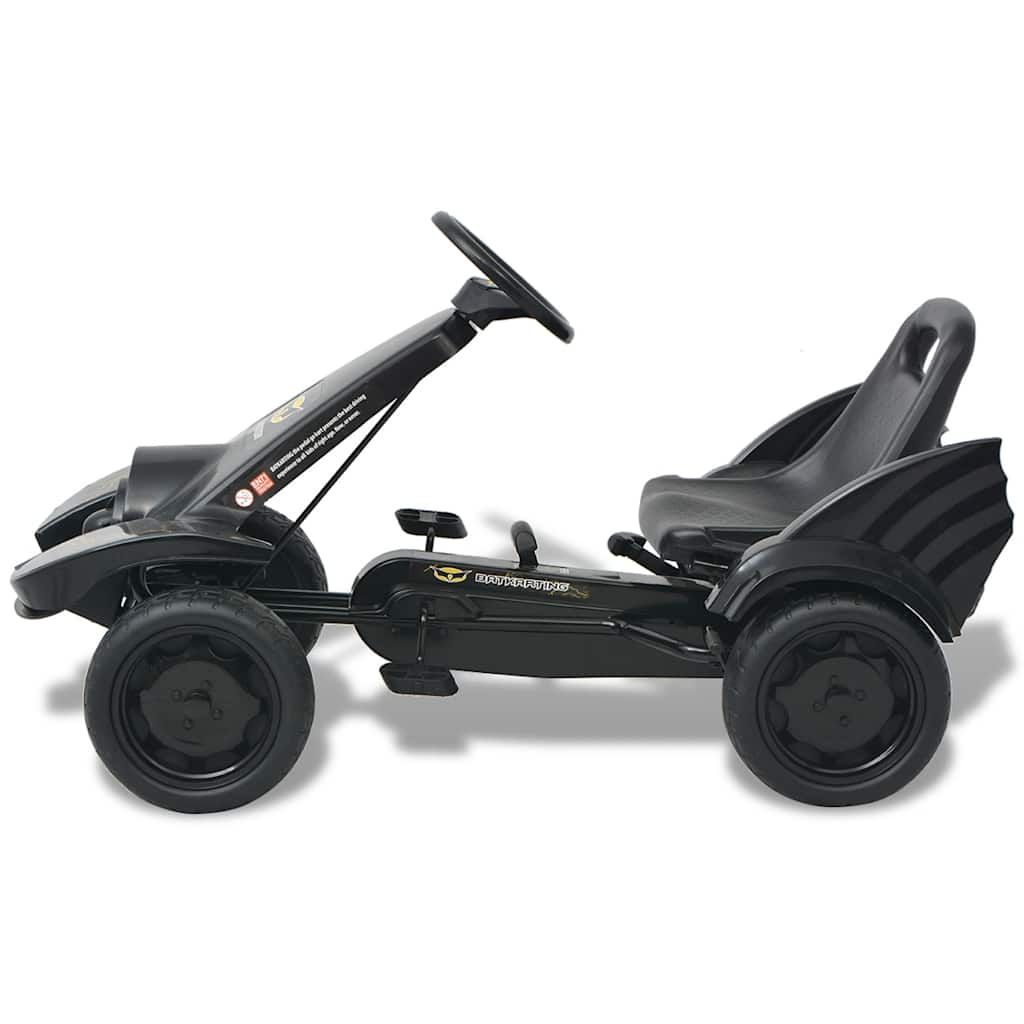 Pedal go-kart with adjustable seat, black