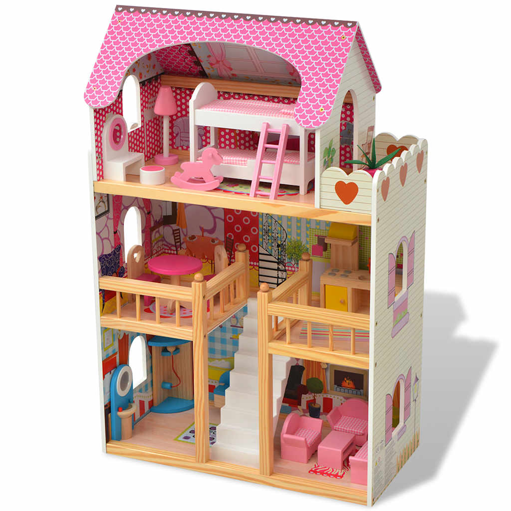 i three-story dollhouse 60 x 30 x 90 cm wood