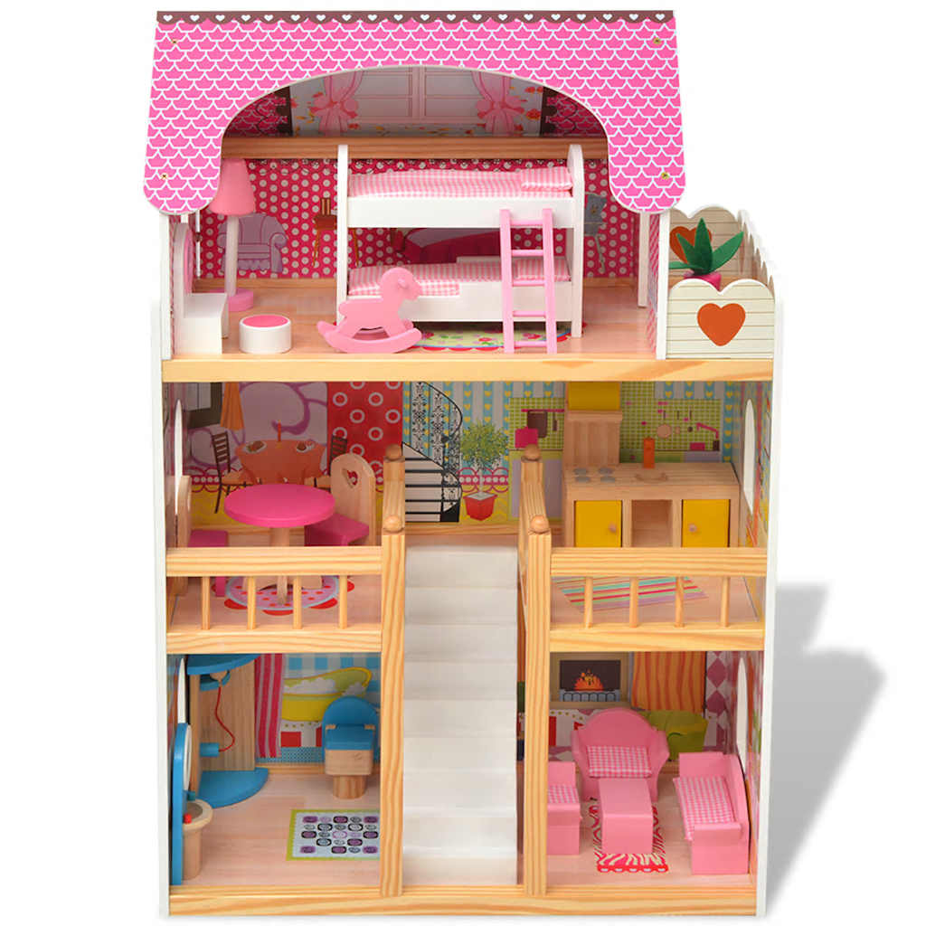 i three-story dollhouse 60 x 30 x 90 cm wood