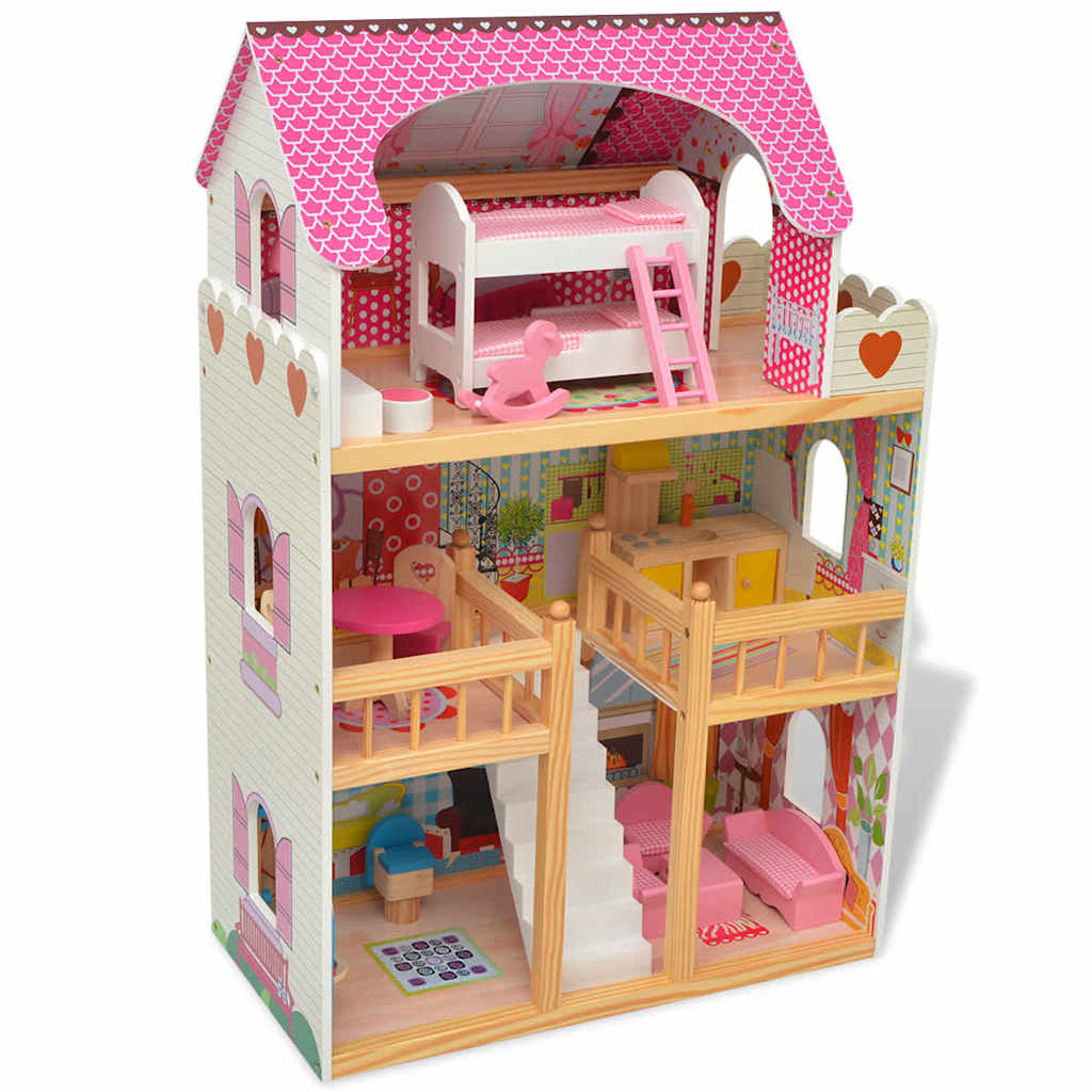 i three-story dollhouse 60 x 30 x 90 cm wood