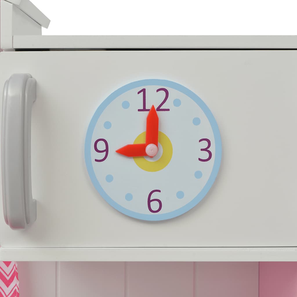 Play kitchen, wooden 82 x 30 x 100 cm pink and white