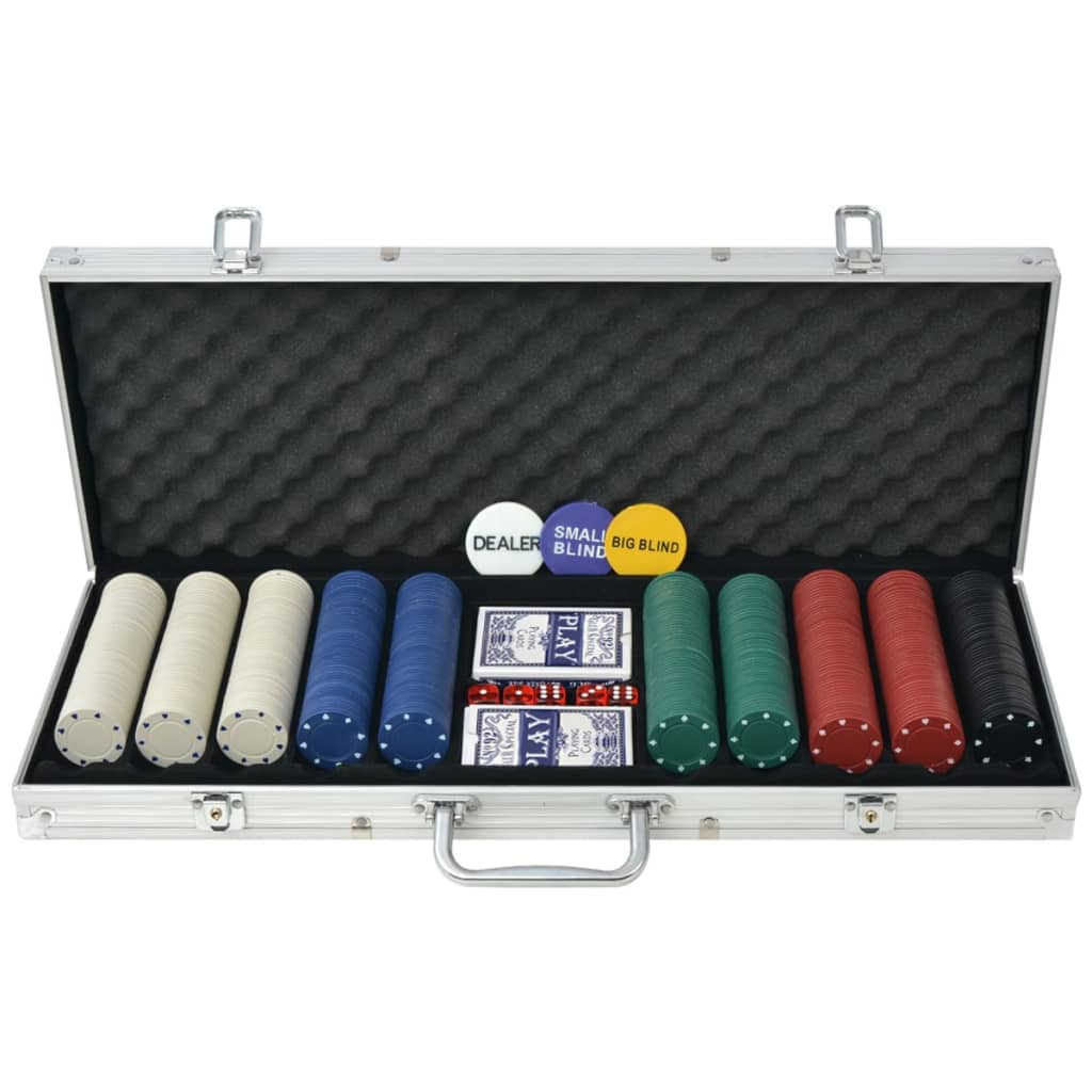 500-chip poker set in aluminum case