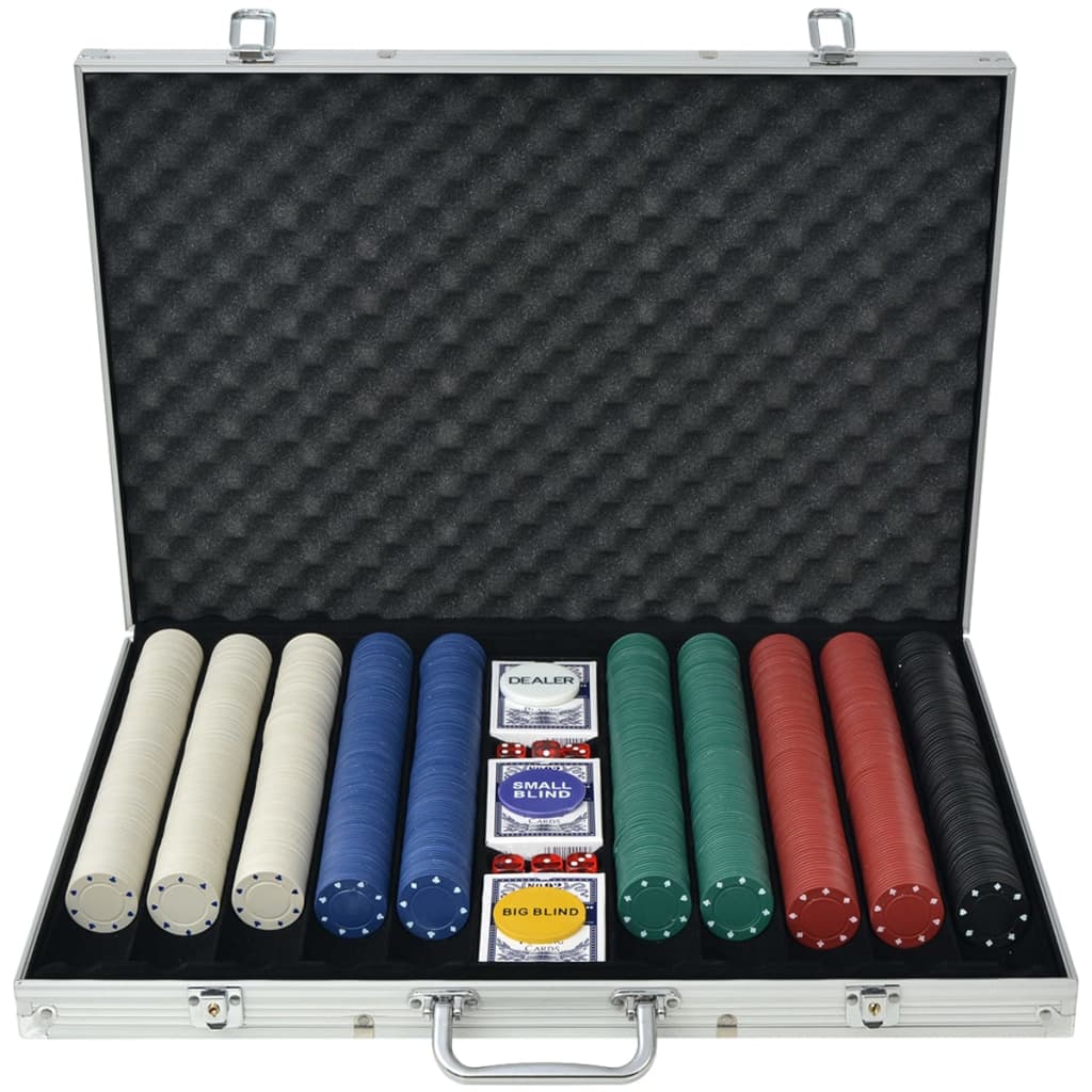 1000-chip poker set in aluminum case