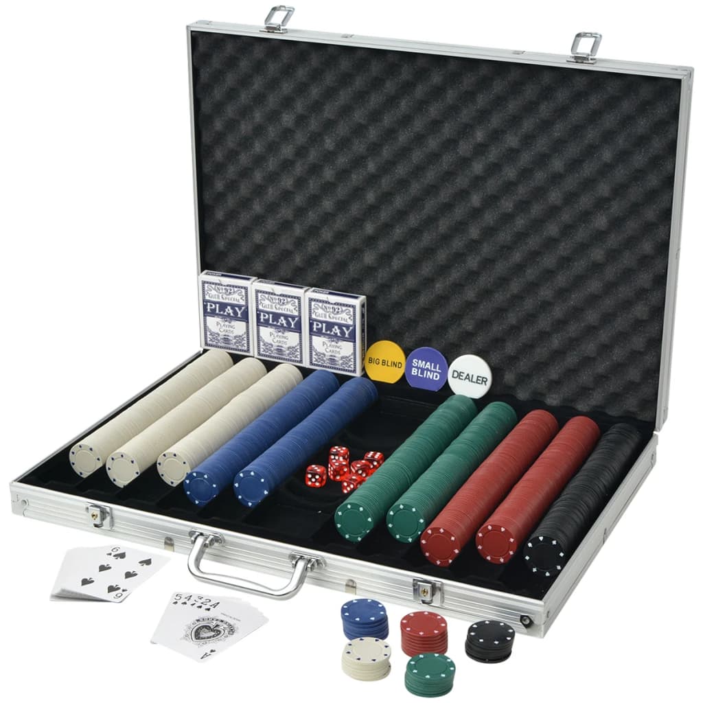 1000-chip poker set in aluminum case