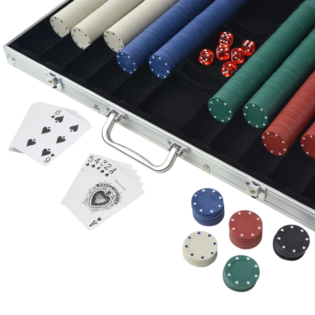 1000-chip poker set in aluminum case