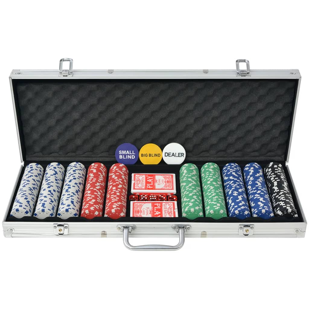 500-chip poker set in aluminum case