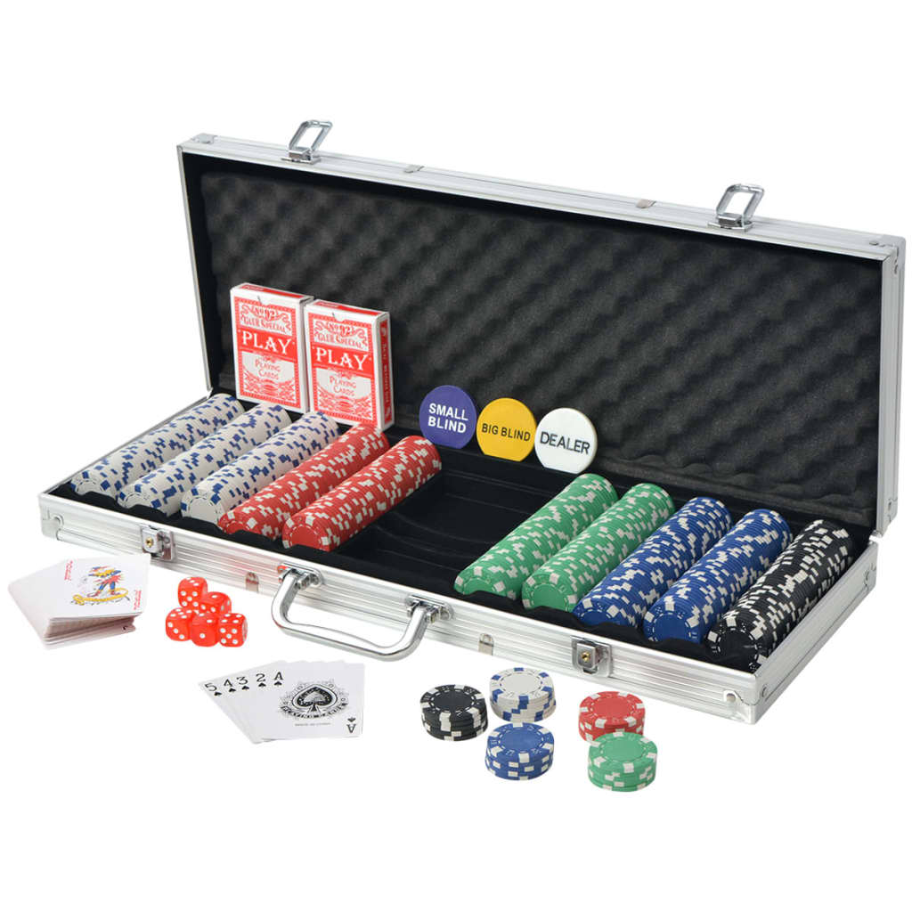 500-chip poker set in aluminum case