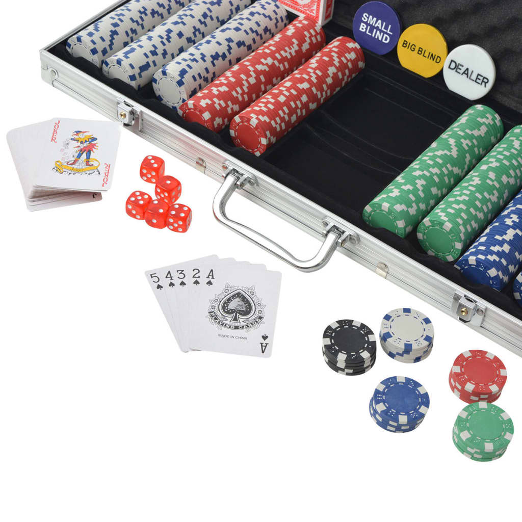 500-chip poker set in aluminum case