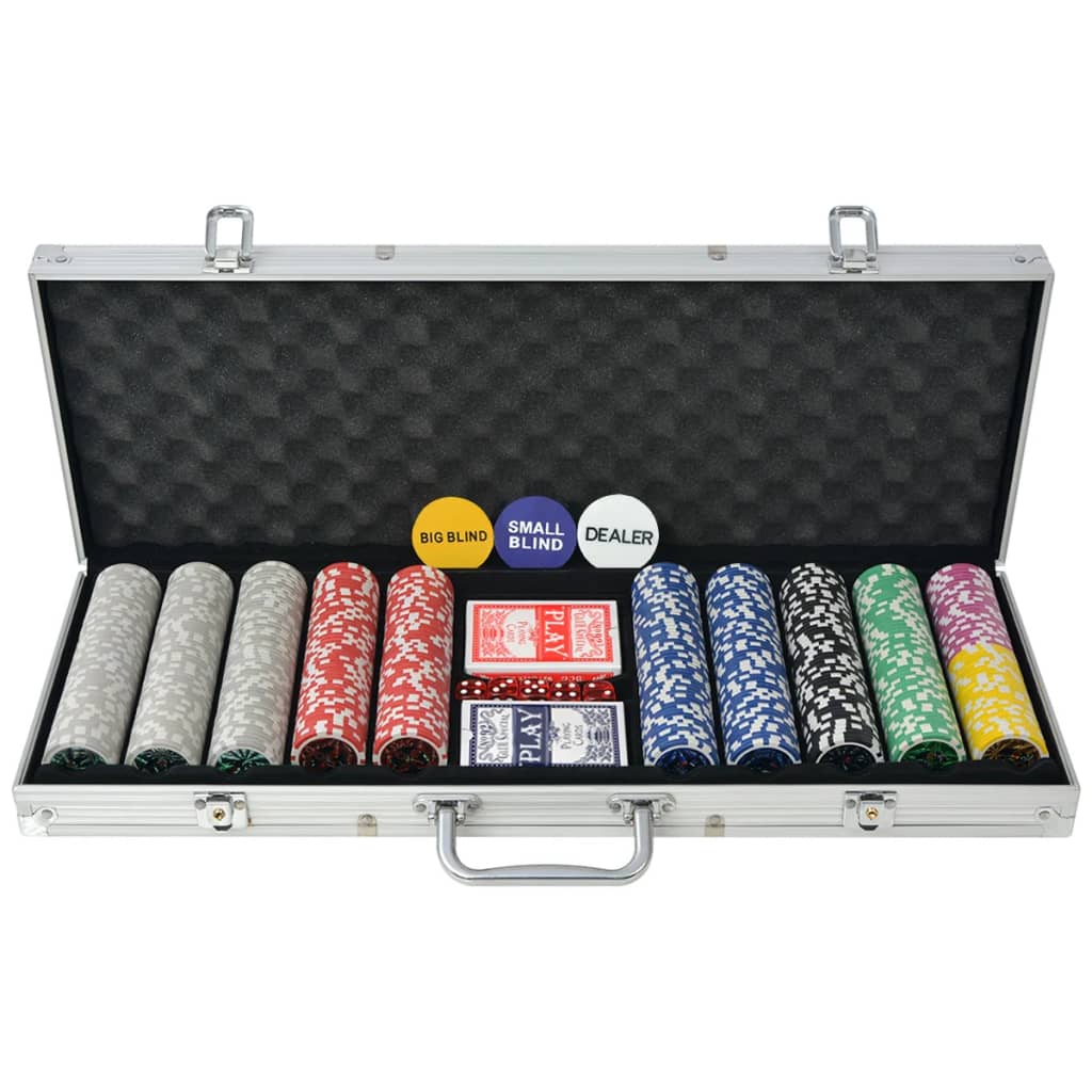 500-chip poker set in aluminum case