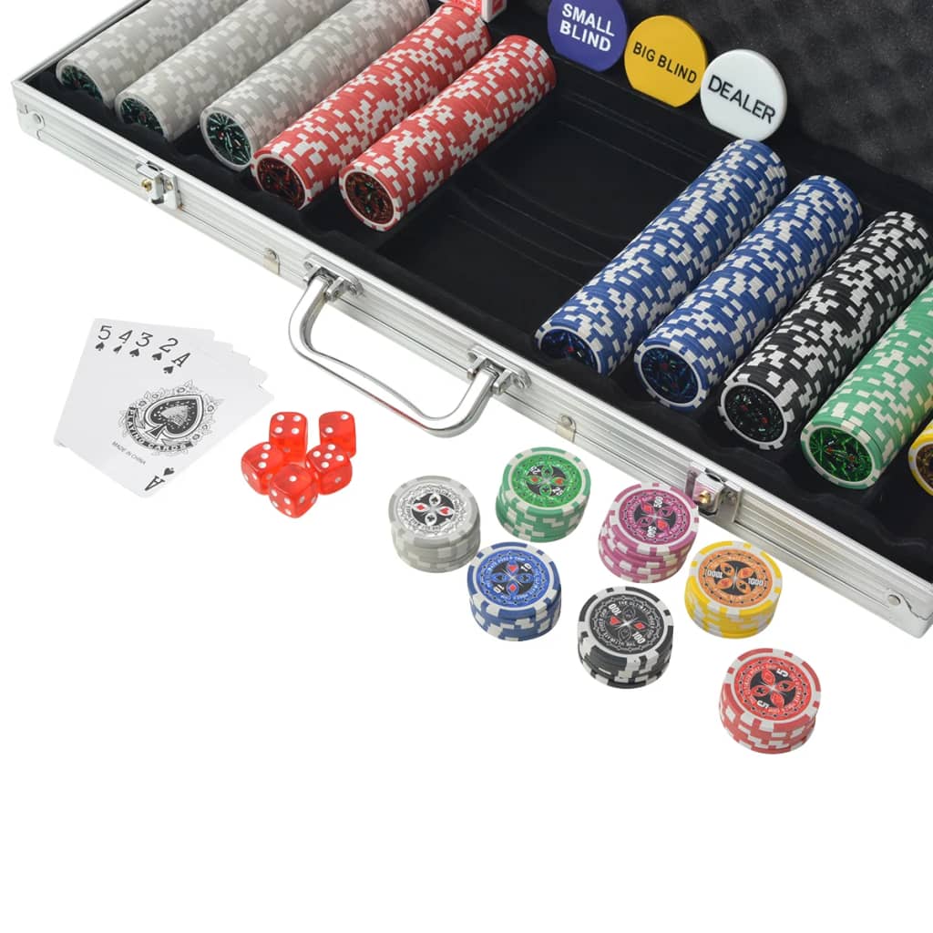 500-chip poker set in aluminum case