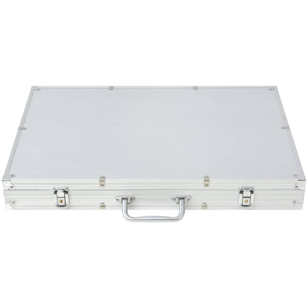 Poker set with 1000 laser chips in an aluminum case