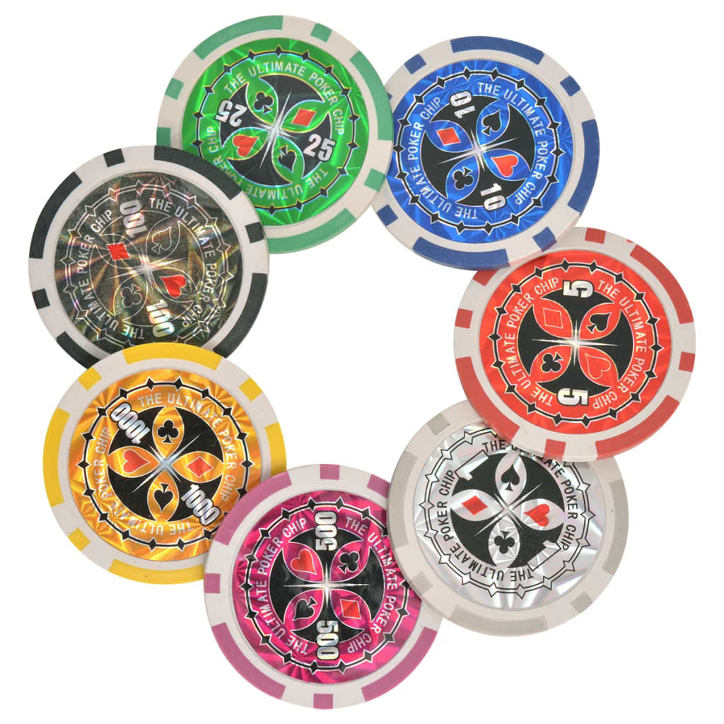 600 laser chips poker/blackjack set in aluminum case