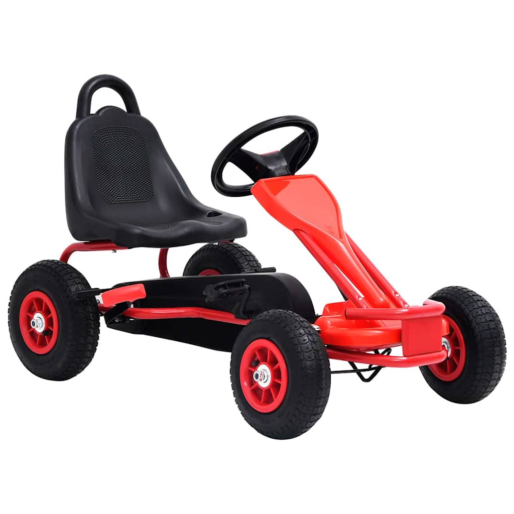 pedal go-kart with pneumatic tires, red