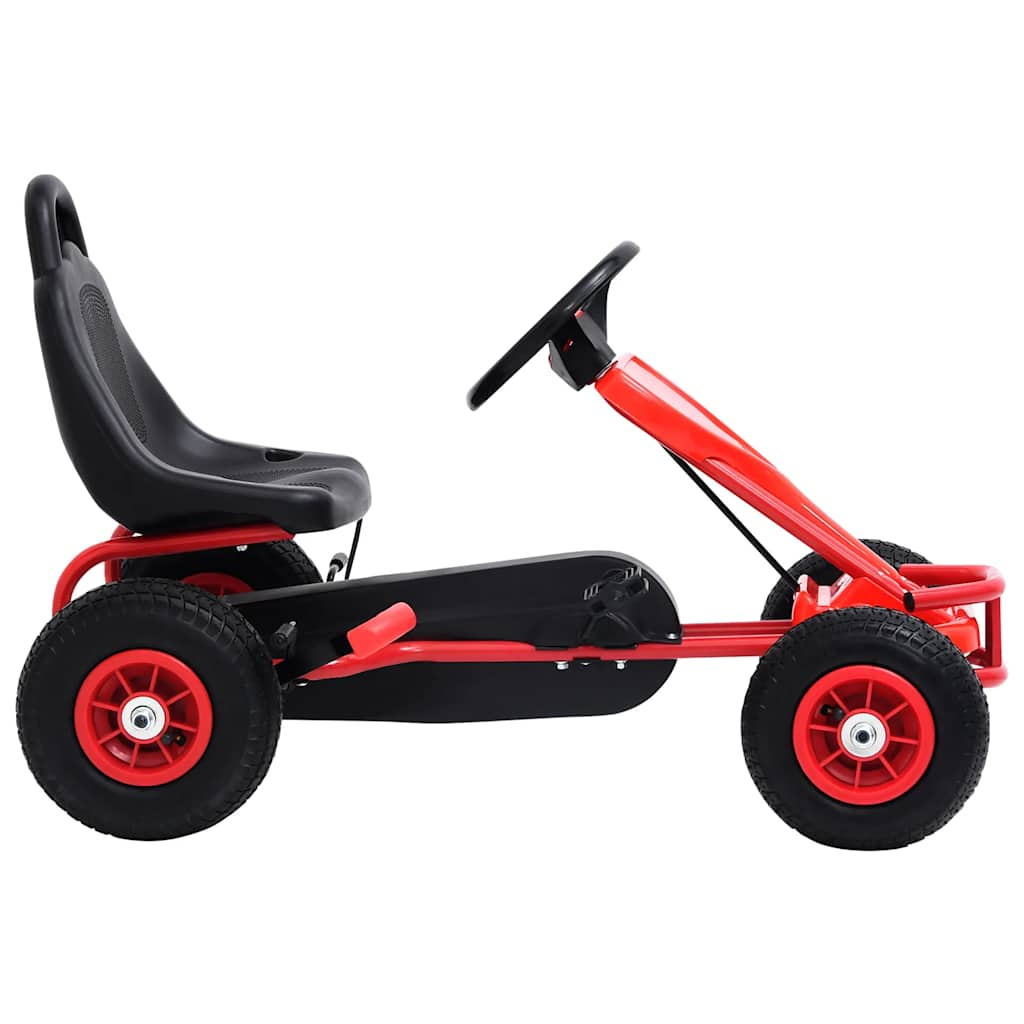 pedal go-kart with pneumatic tires, red