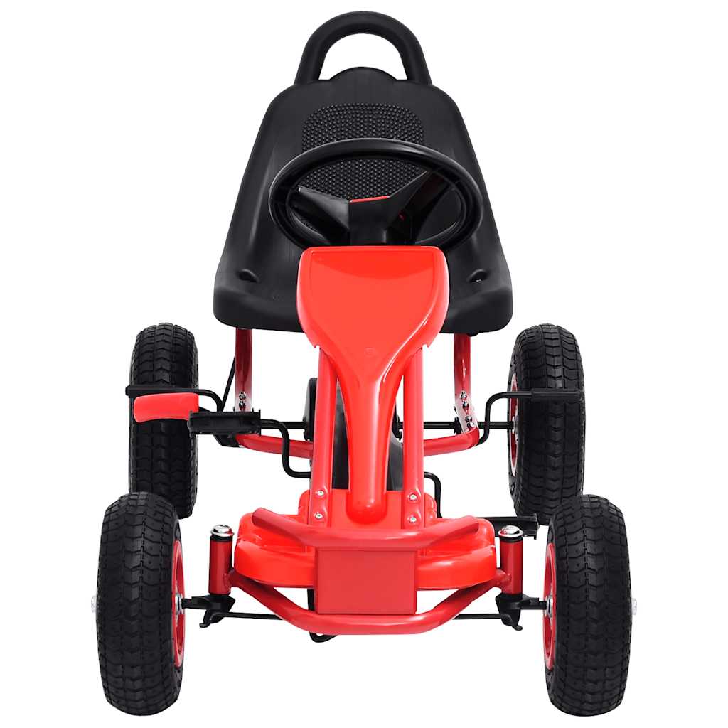 pedal go-kart with pneumatic tires, red