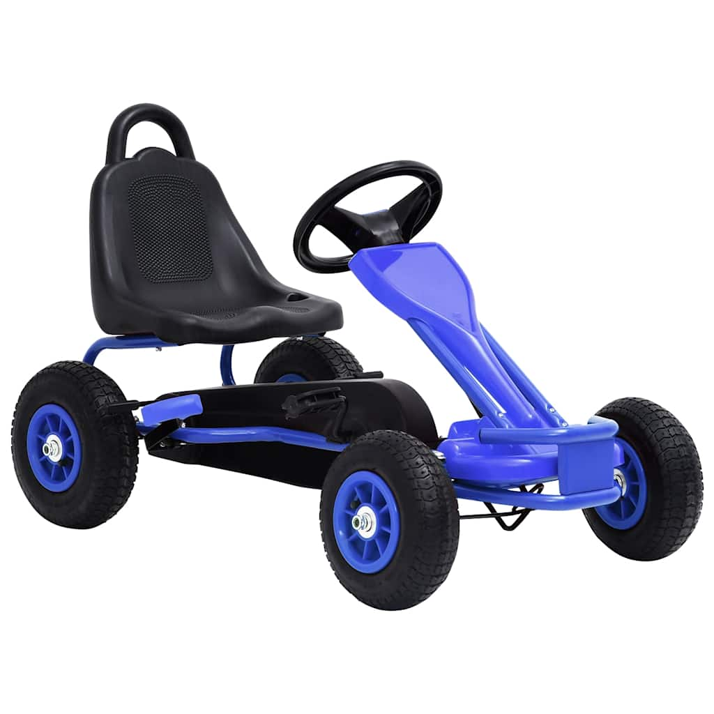 pedal go-kart with pneumatic tires, blue