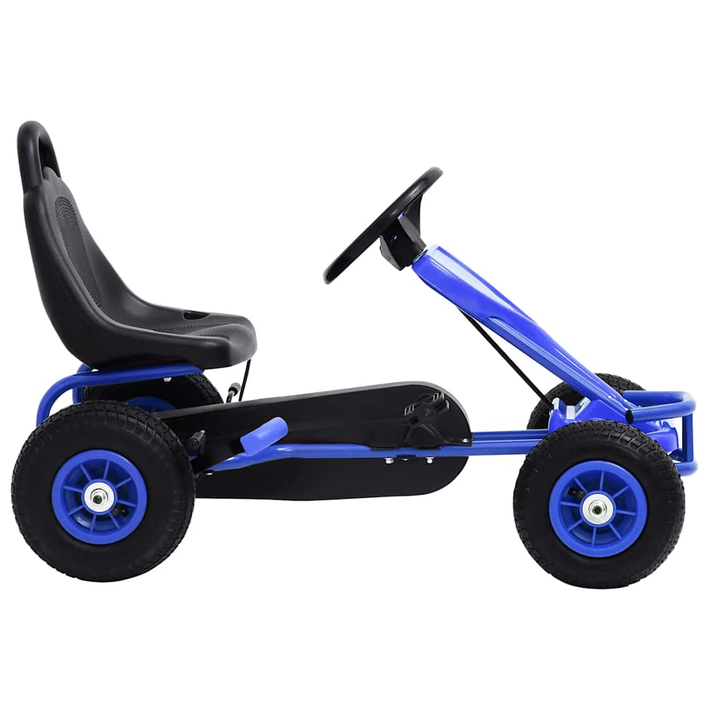 pedal go-kart with pneumatic tires, blue