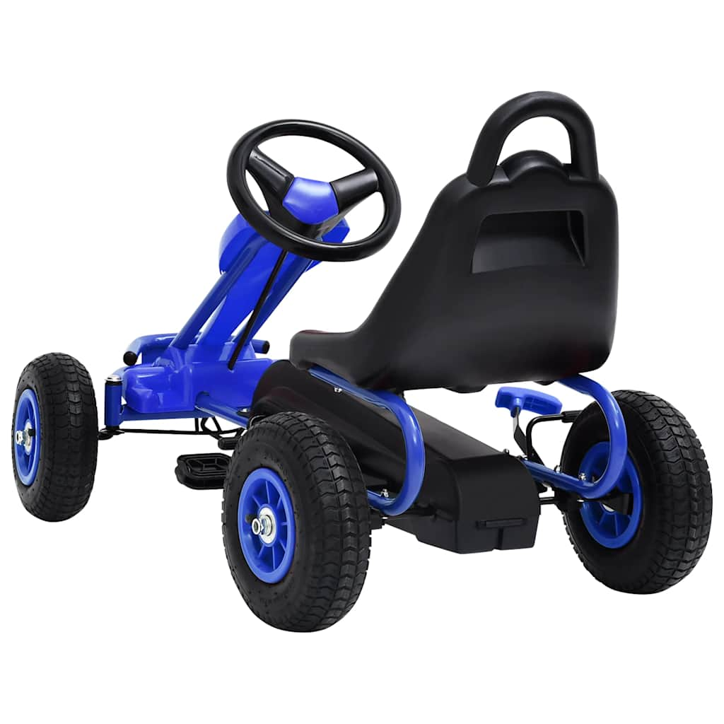 pedal go-kart with pneumatic tires, blue