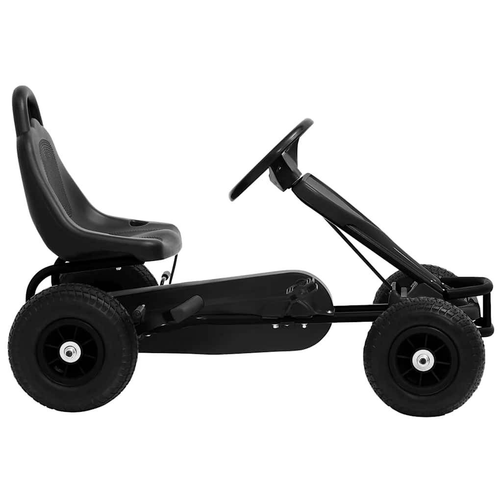 pedal go-kart with pneumatic tires, black