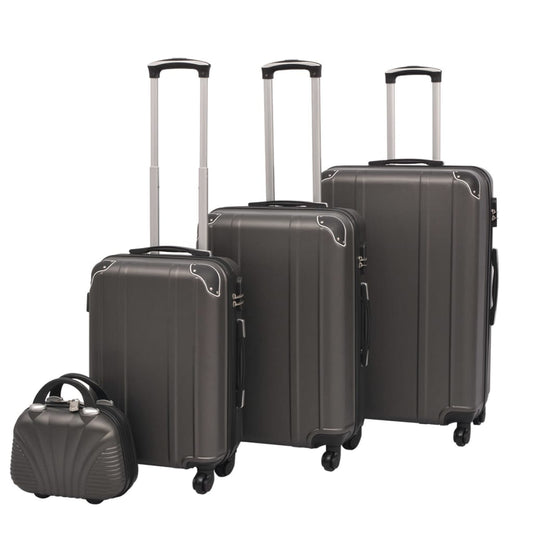 four-piece hardshell suitcase set, anthracite gray