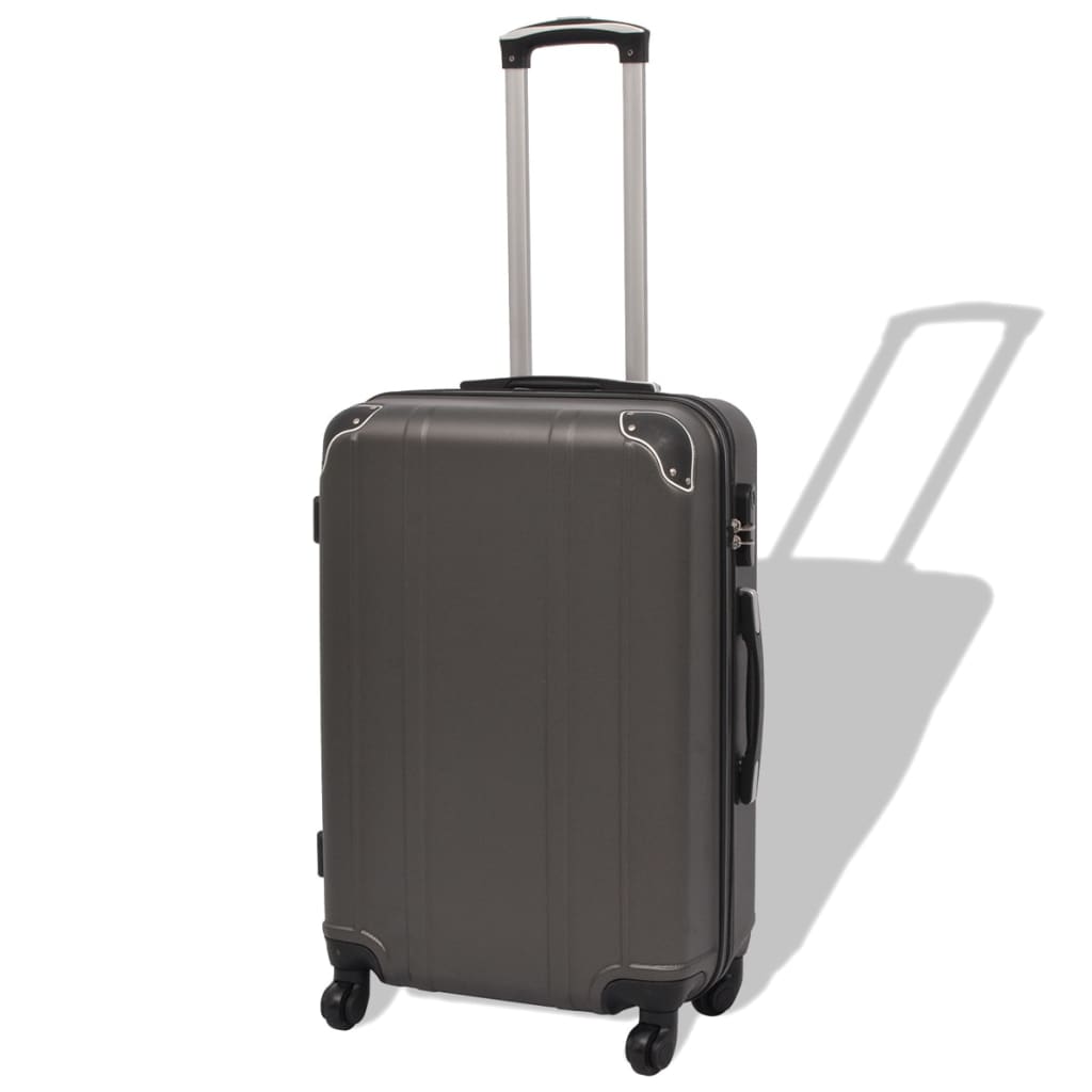 four-piece hardshell suitcase set, anthracite gray