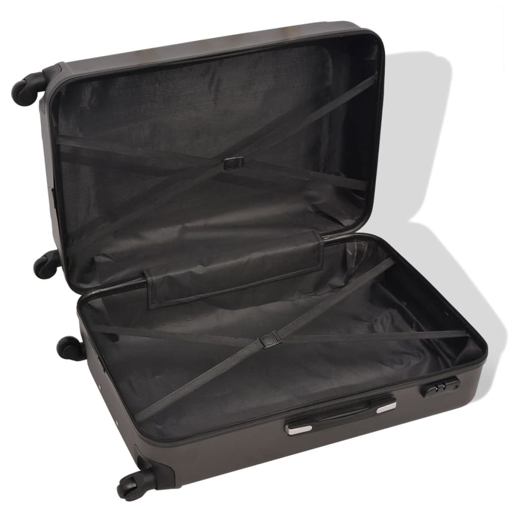 four-piece hardshell suitcase set, anthracite gray