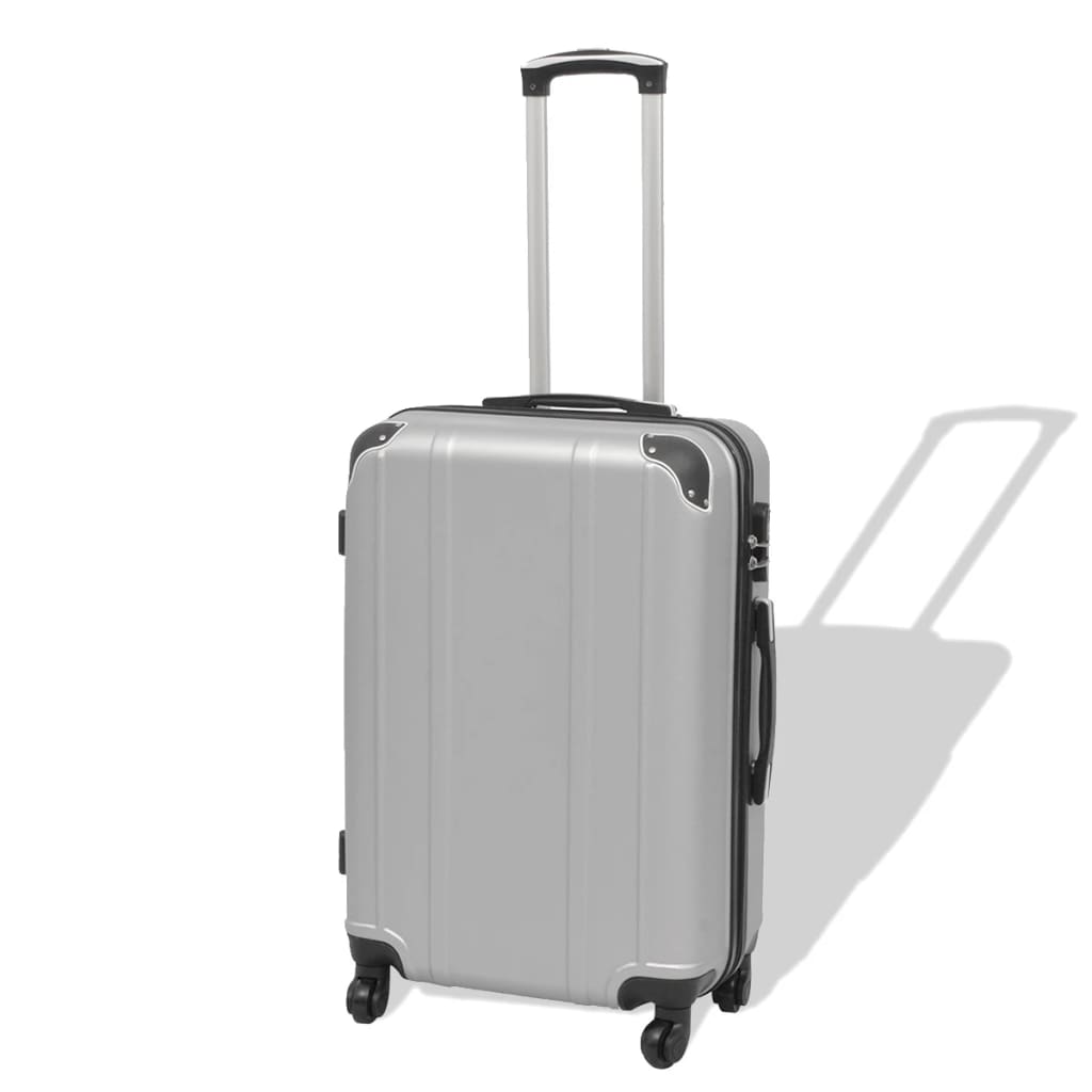 four-piece hardshell suitcase set silver