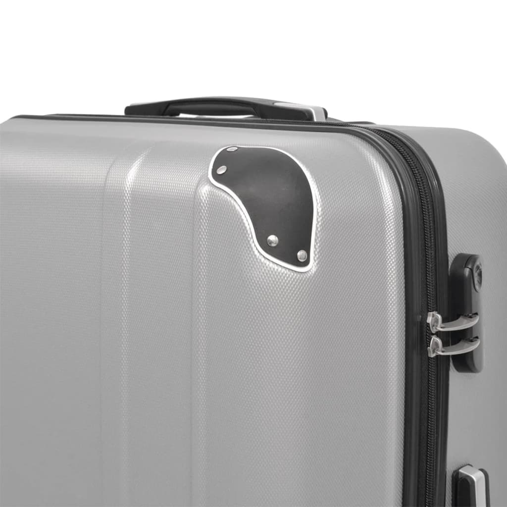 four-piece hardshell suitcase set silver