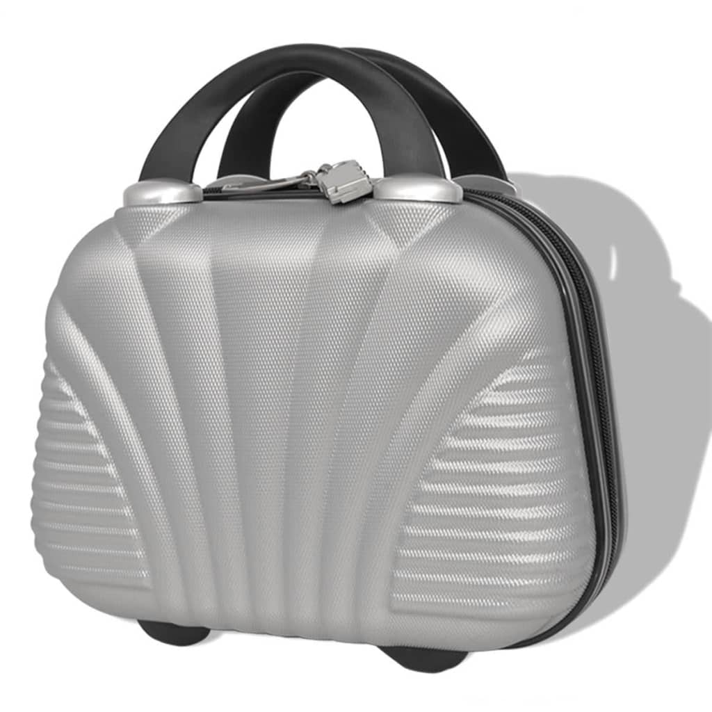 four-piece hardshell suitcase set silver