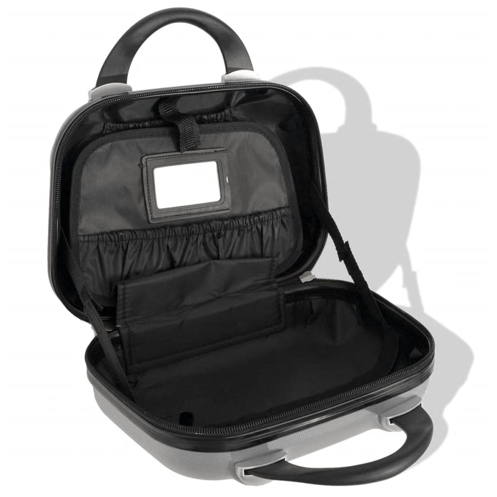 four-piece hardshell suitcase set silver