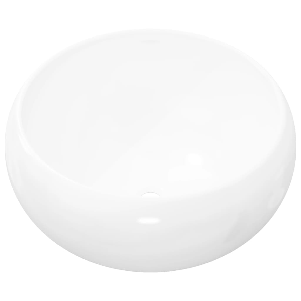 round ceramic sink 40 x 15 cm white