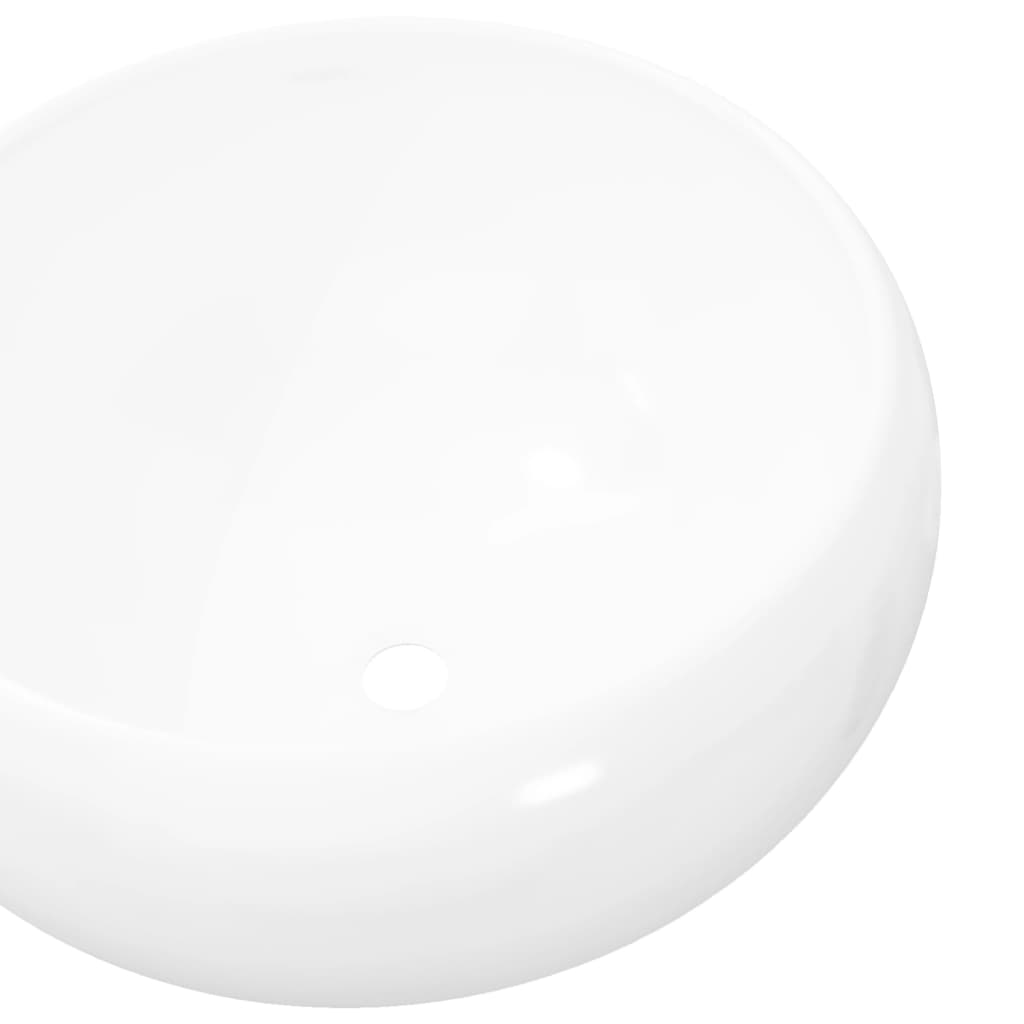 round ceramic sink 40 x 15 cm white