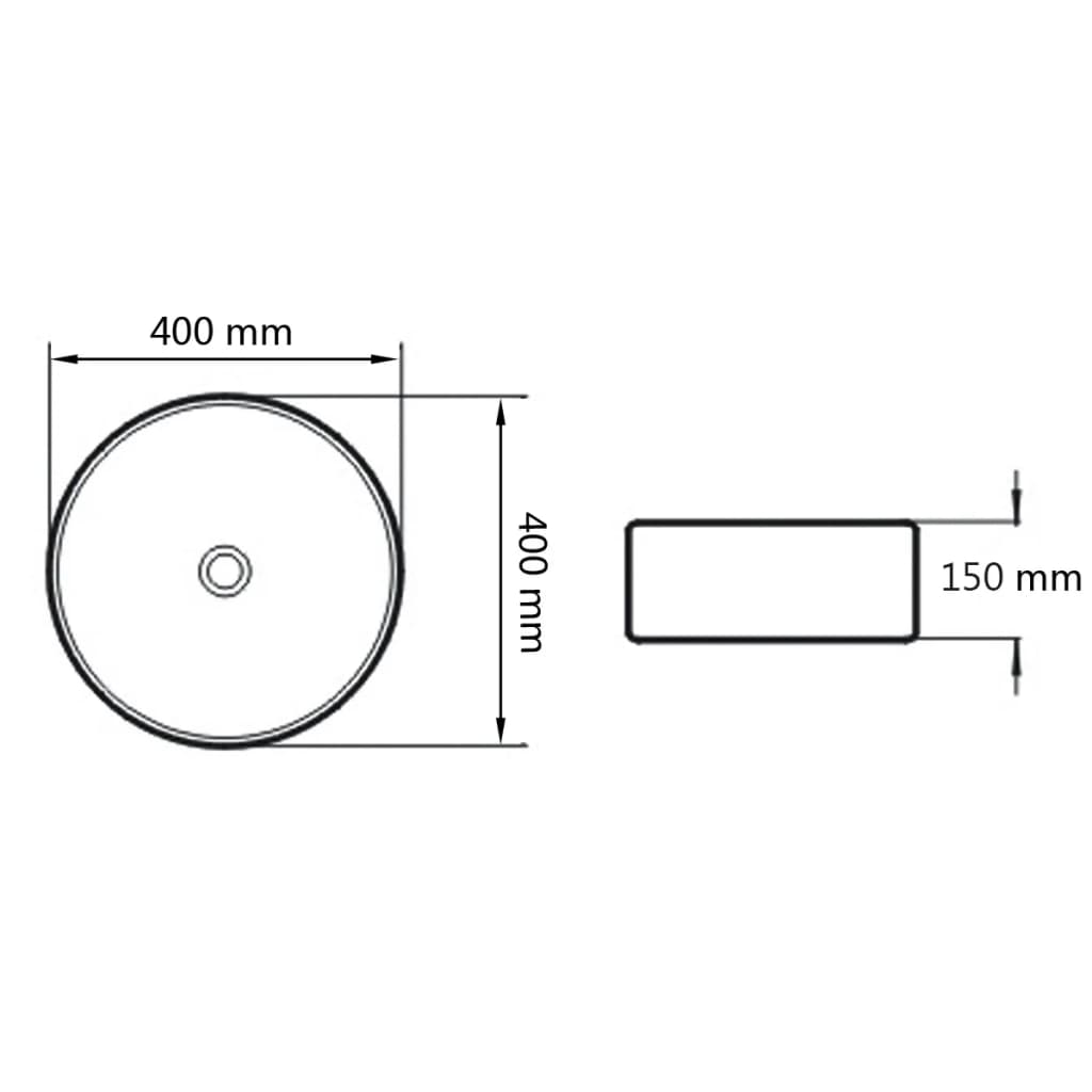 round ceramic sink 40 x 15 cm white