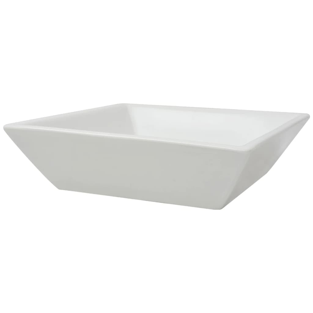 square sink, ceramic, white 41.5 x 41.5 x 12 cm