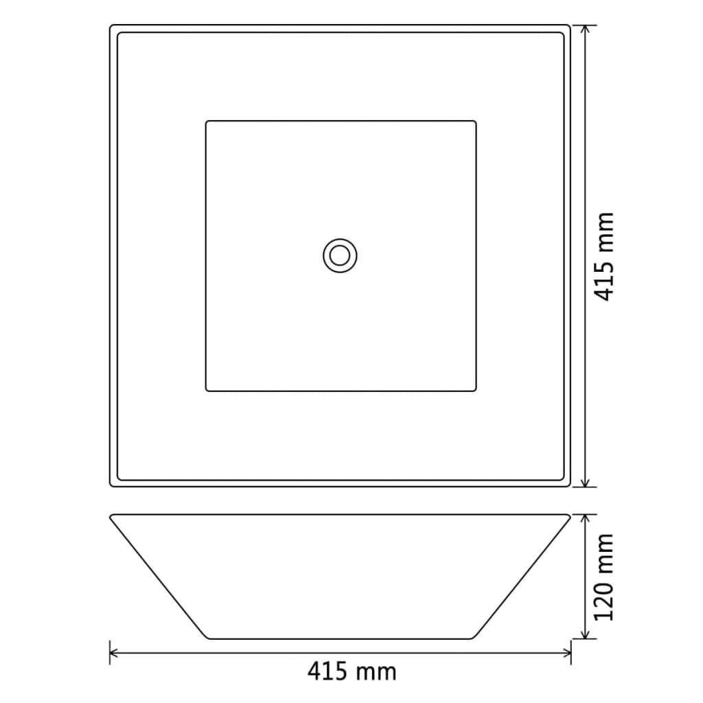 square sink, ceramic, white 41.5 x 41.5 x 12 cm