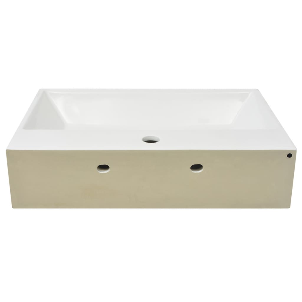 i ceramic sink with tap hole 60.5 x 42.5 x 14.5 cm white