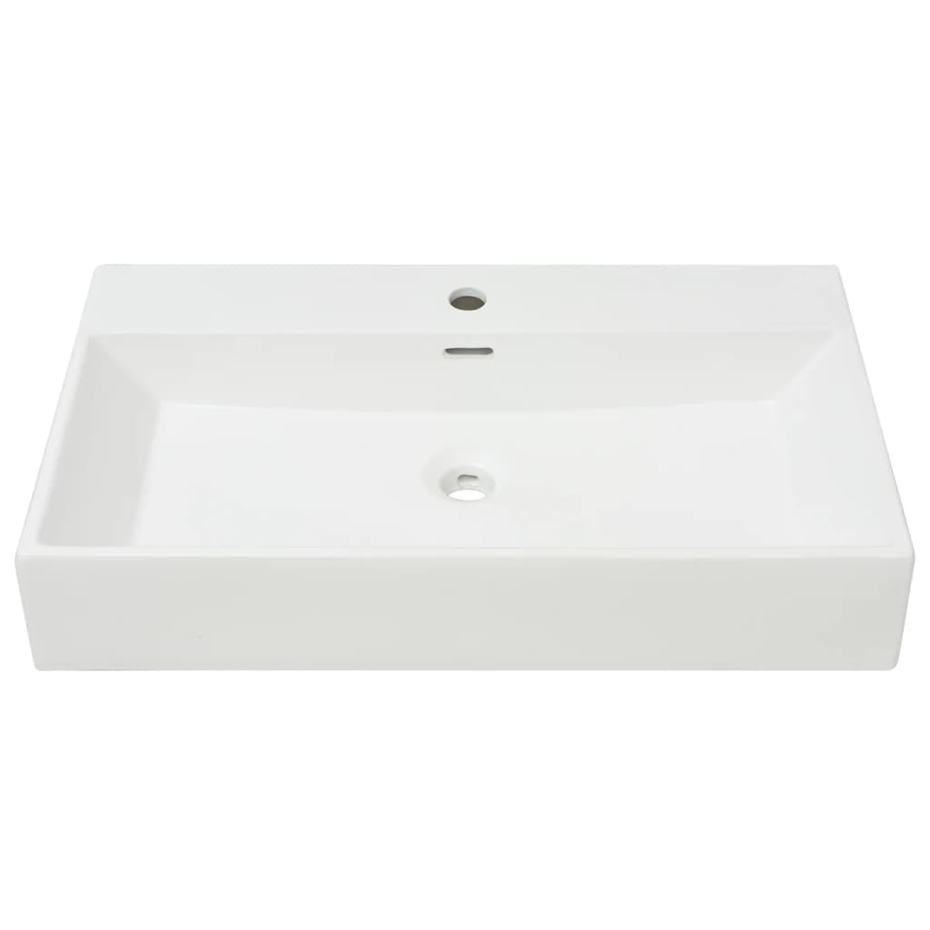 i ceramic sink with tap hole 76 x 42.5 x 14.5 cm white