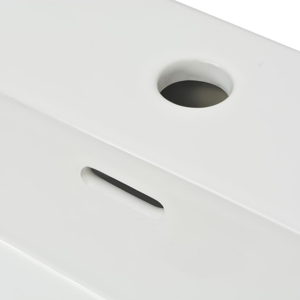 i ceramic sink with tap hole 76 x 42.5 x 14.5 cm white