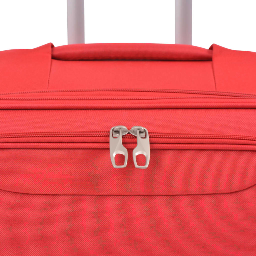 three-piece soft-cover suitcase set, red