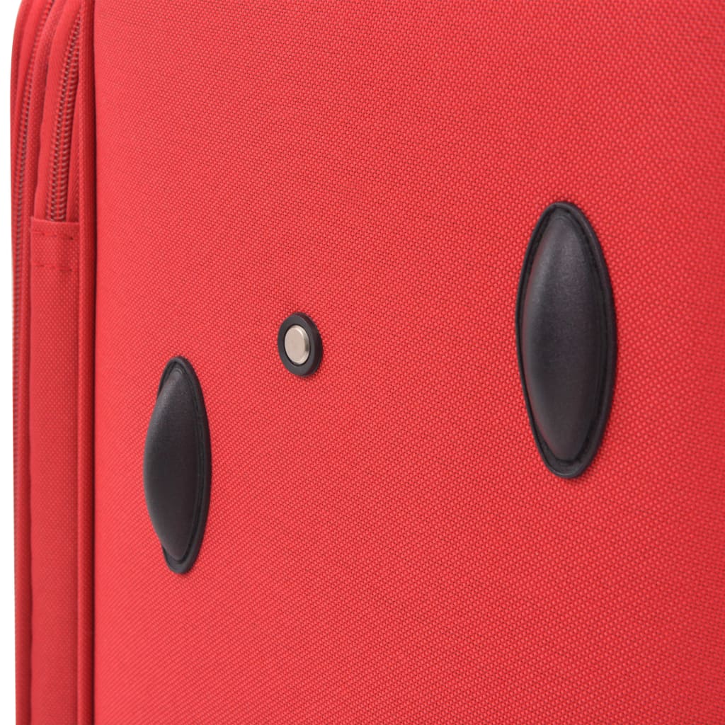 three-piece soft-cover suitcase set, red