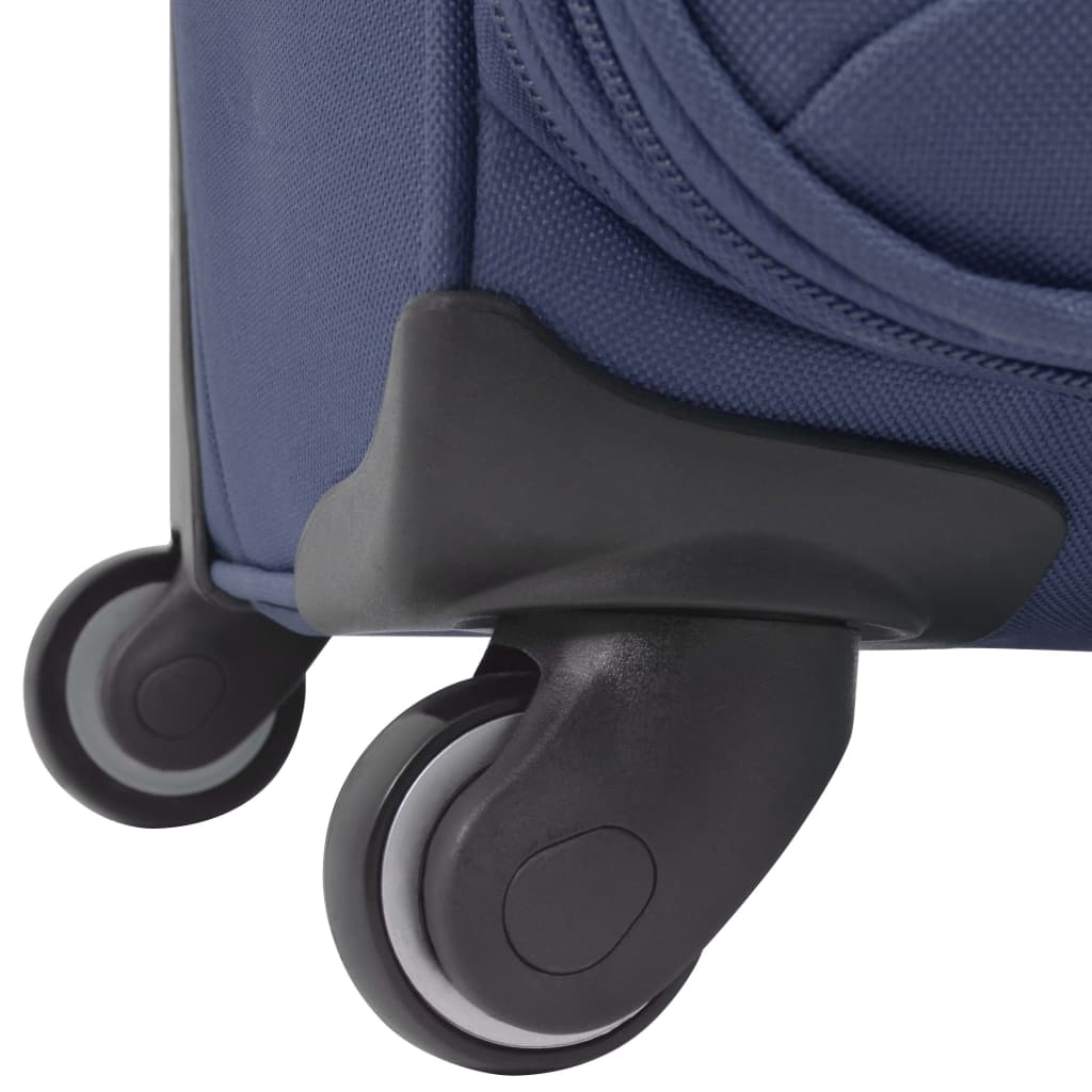 three-piece soft-cover suitcase set, navy blue