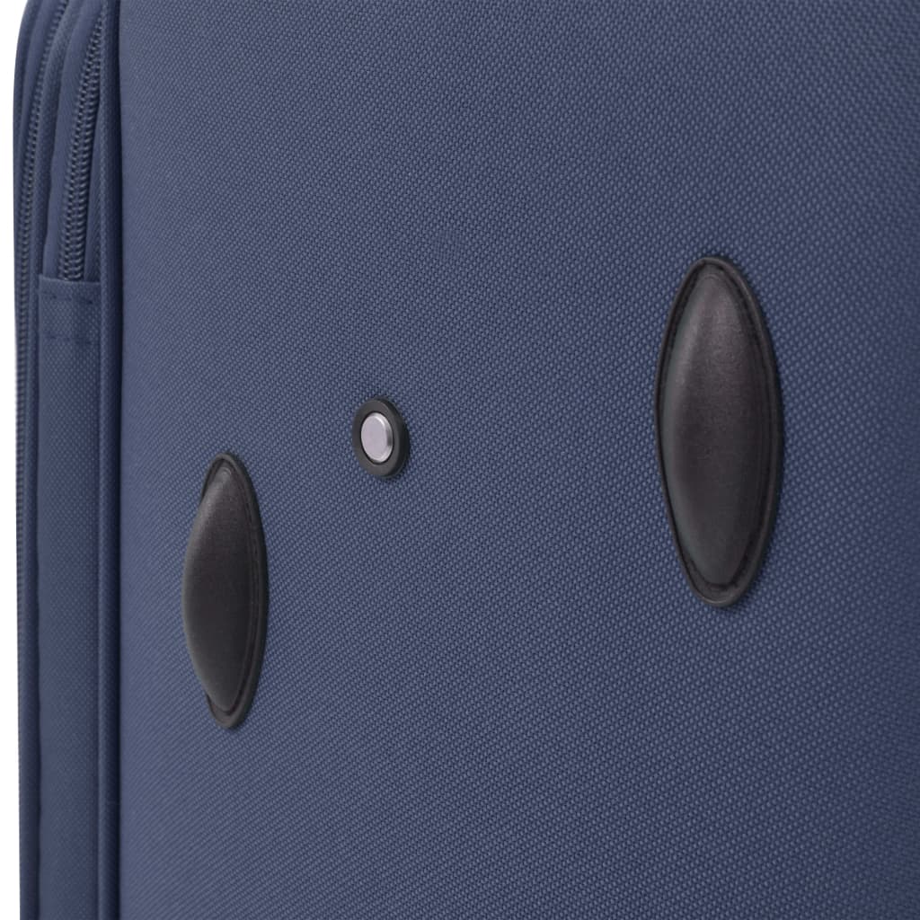 three-piece soft-cover suitcase set, navy blue