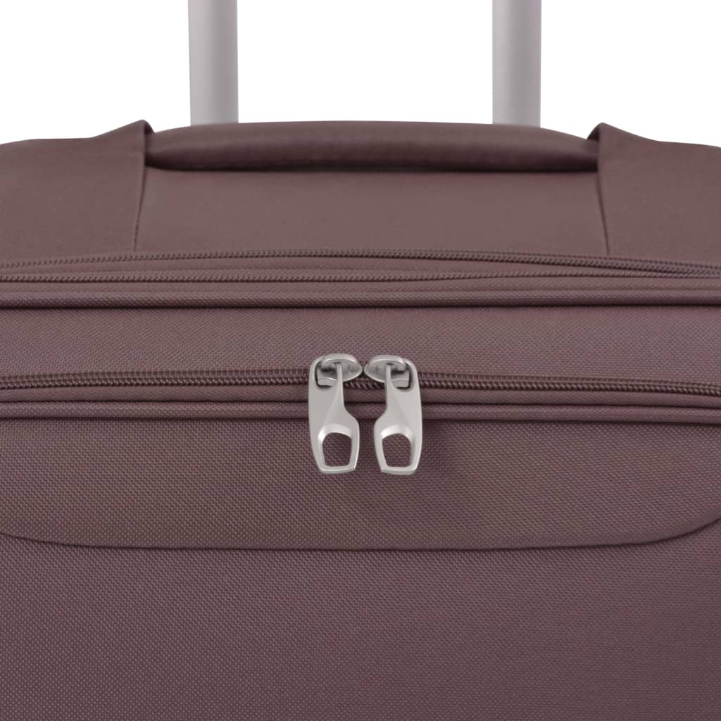 three-piece soft-cover suitcase set, coffee color