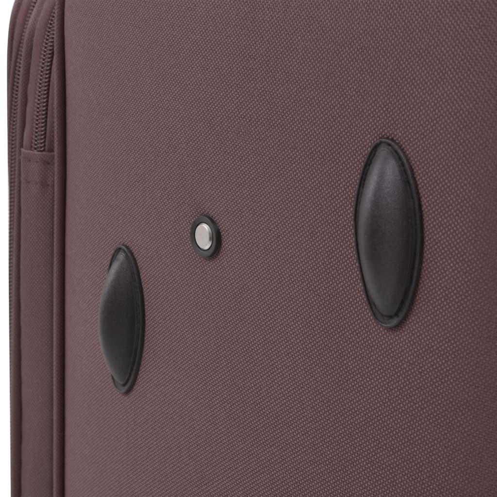 three-piece soft-cover suitcase set, coffee color