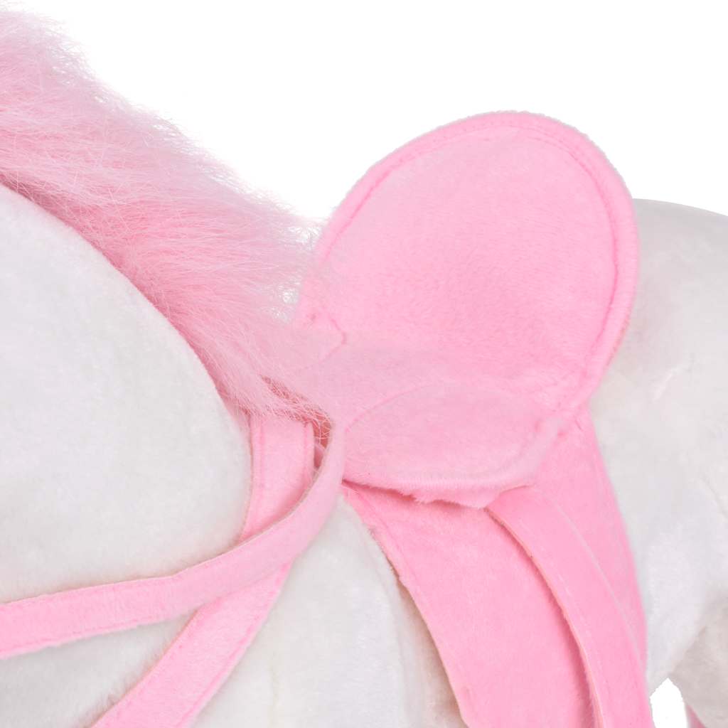 Standing toy unicorn plush, pink and white XXL