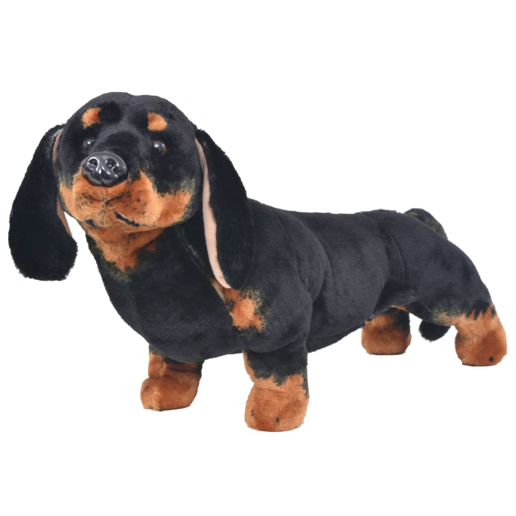 standing toy dog ​​dachshund, plush, black XXL