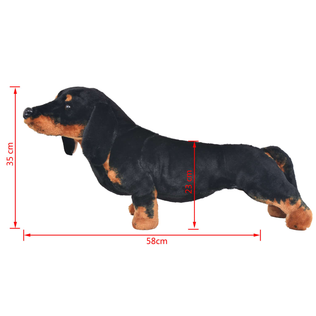 standing toy dog ​​dachshund, plush, black XXL